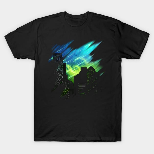 Alien Night Skies T-Shirt by Moncheng